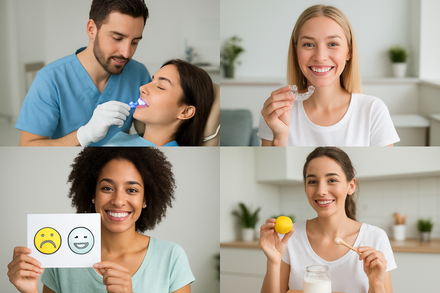 Vorher-Nachher-Vergleich einer Zahnaufhellung mit realistischen Ergebnissen